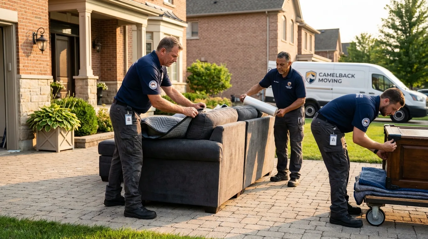 Large estate moving crew wrapping furniture in Kirbyville, TX